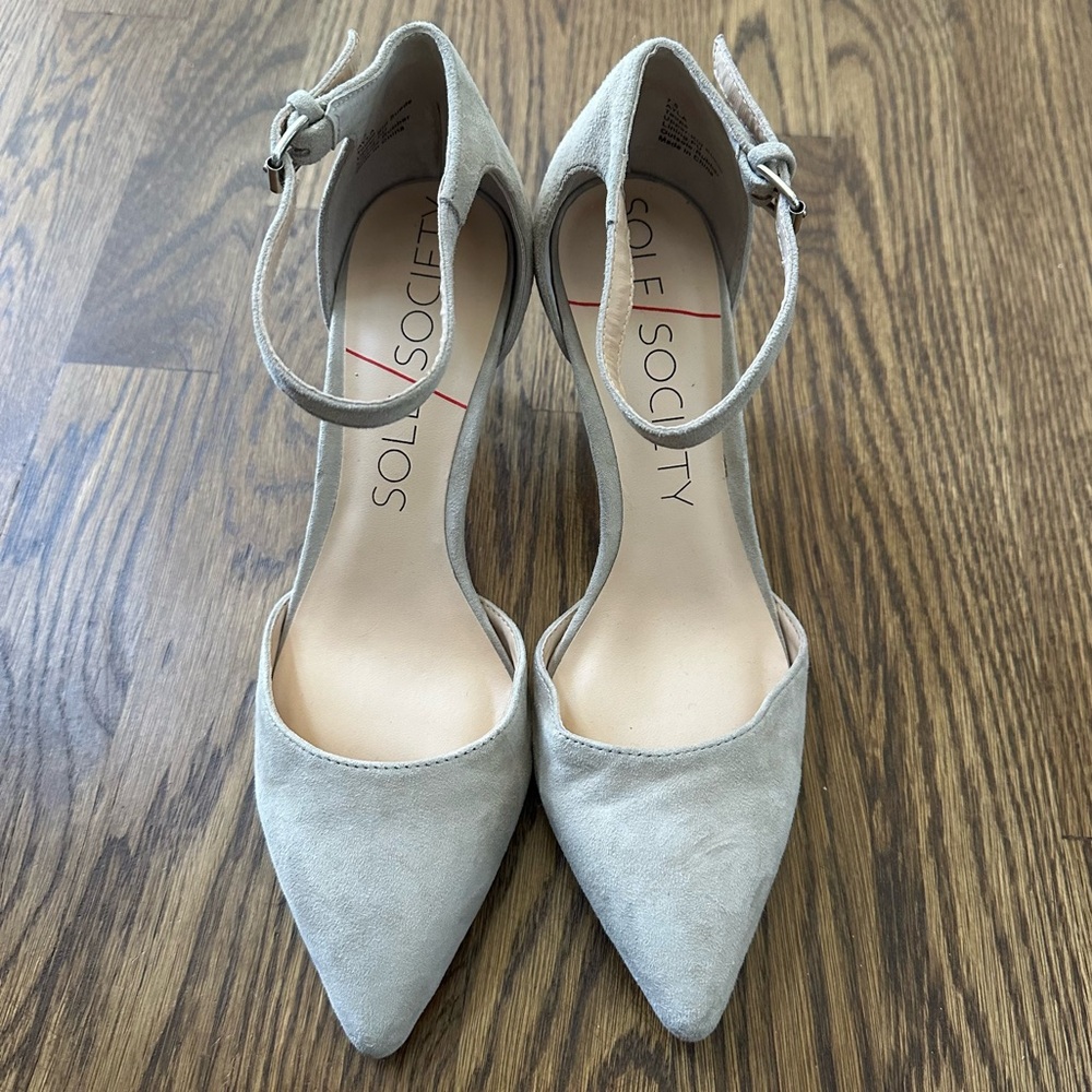 Sole Society Ayla Taupe Suede Pumps, size 7.5